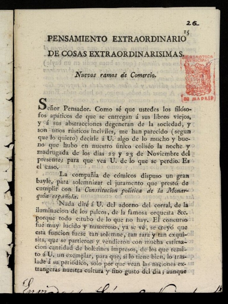 Miniatura de Pensamiento extraordinario de cosas extraordinarisimas. Nuevos ramos de comercio