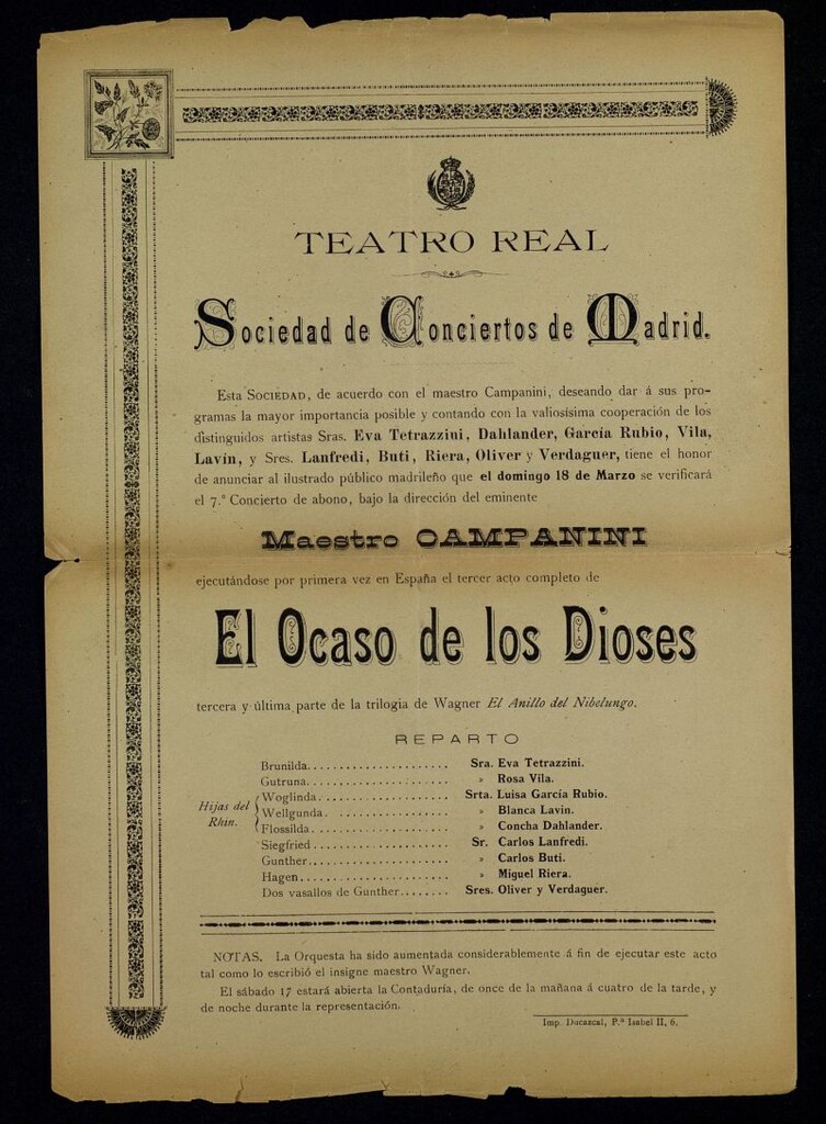 Miniatura de Programa de concierto: Teatro Real, 1900