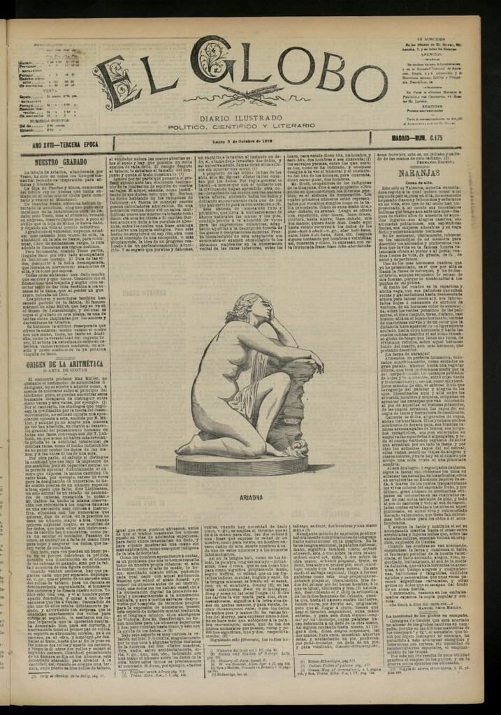 Miniatura de El Globo : diario ilustrado del 3 de octubre de 1892, nº 6175