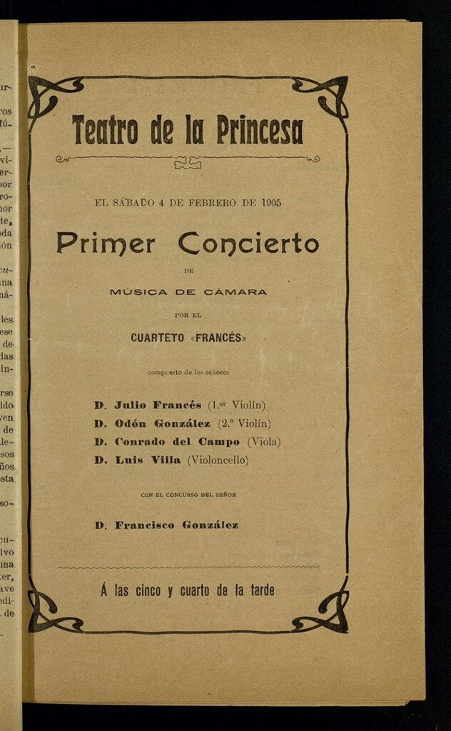 Miniatura de Programas de Conciertos: Teatro de la Princesa 1905