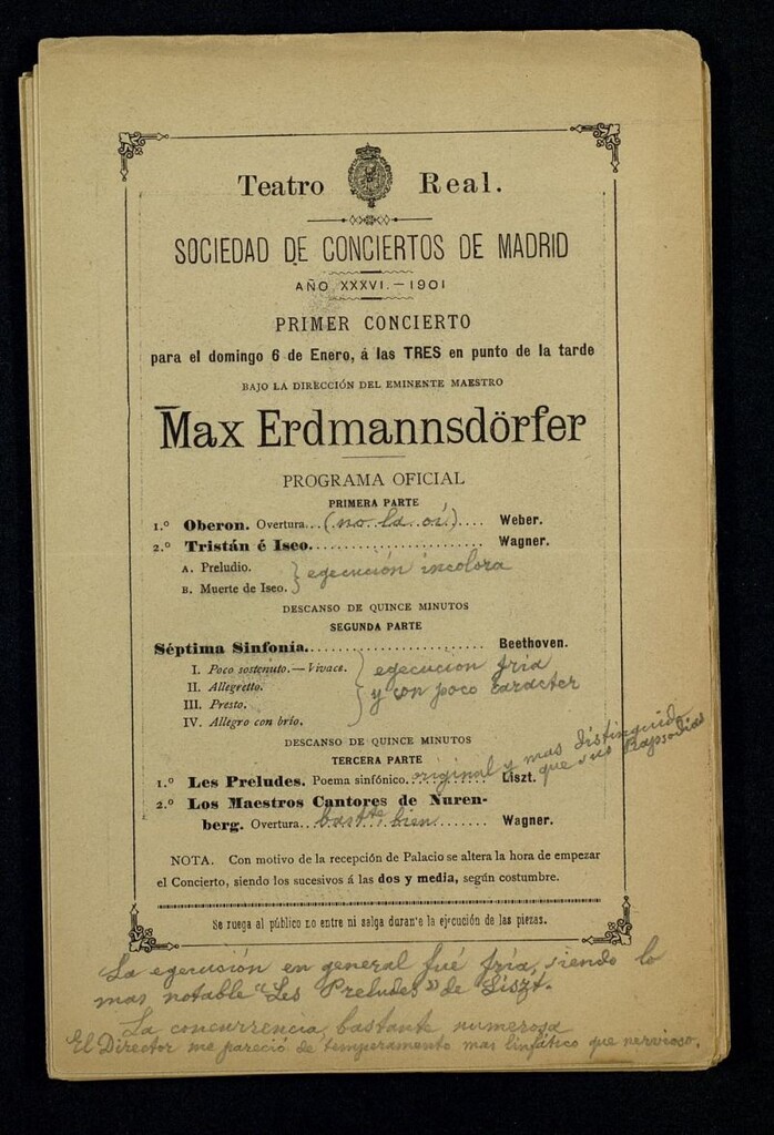 Miniatura de Programas de Conciertos: Teatro Real 1901