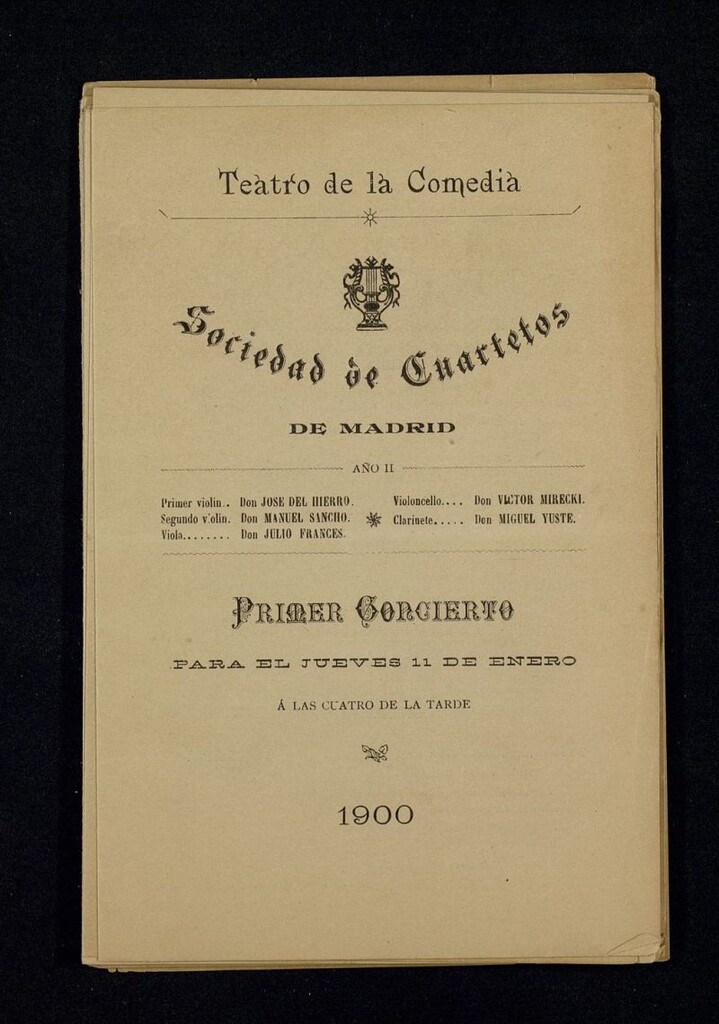 Miniatura de Programas de Conciertos: Teatro de la Comedia, 1900