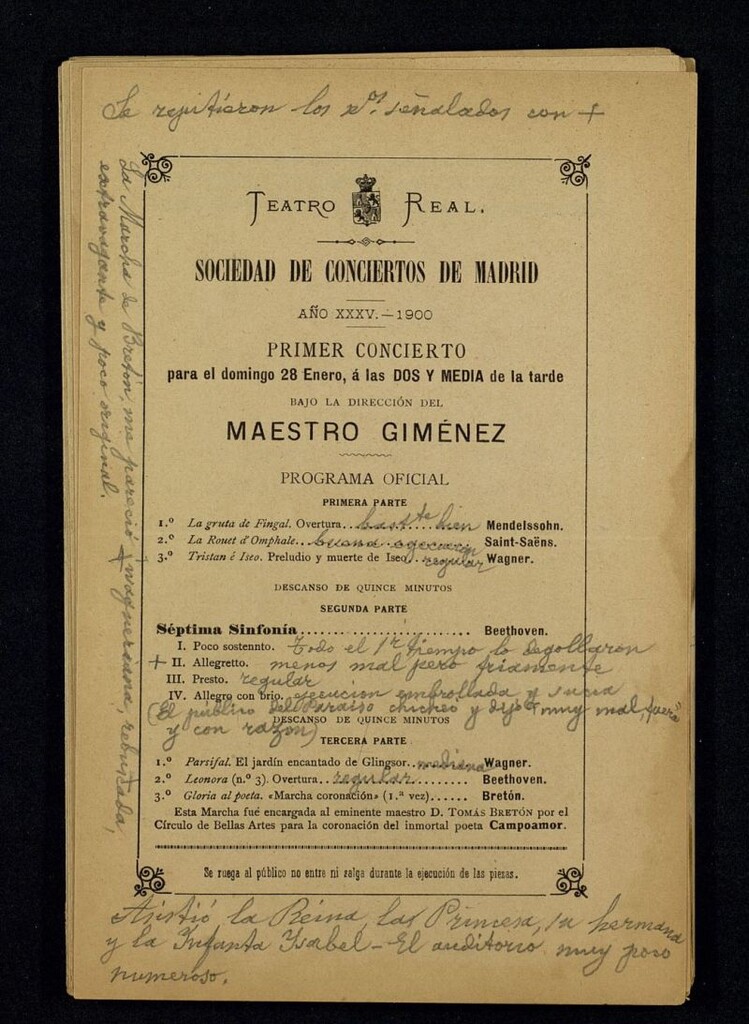 Miniatura de Programas de Conciertos: Teatro Real, 1900