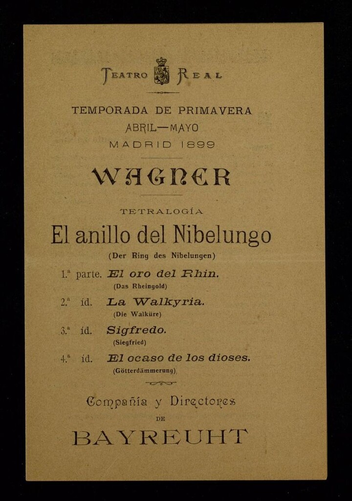 Miniatura de El Anillo del Nibelungo: Teatro Real: temporada de primavera, 1899