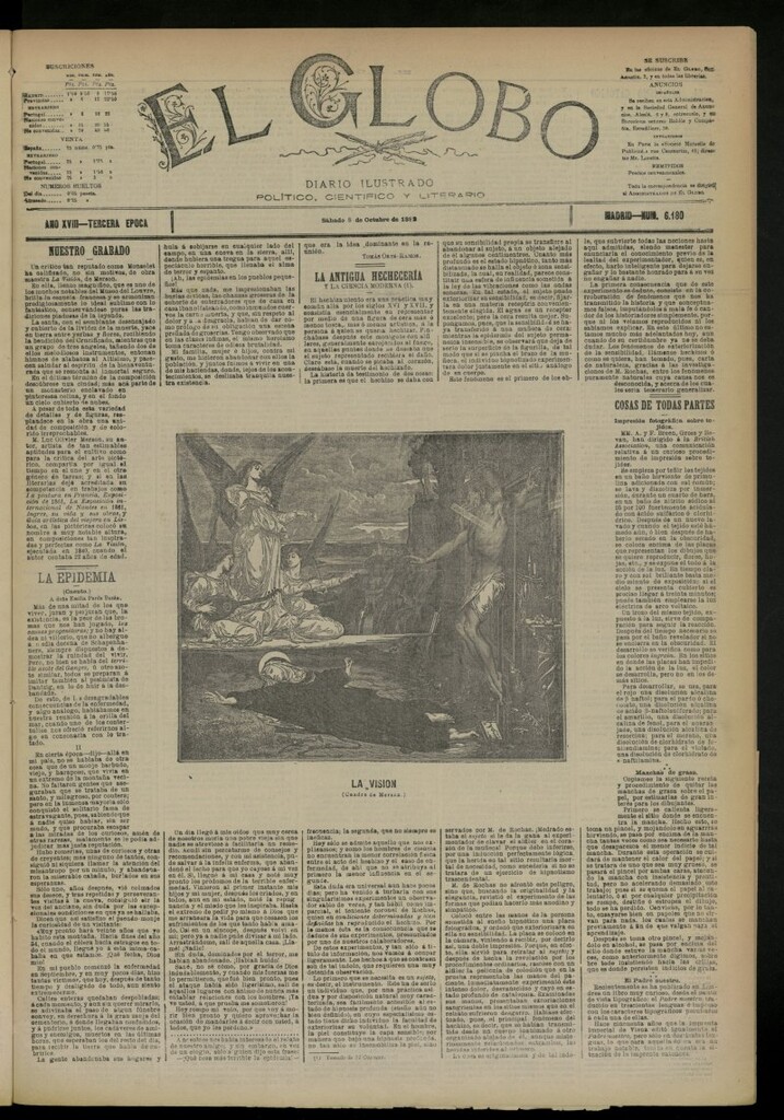 Miniatura de El Globo : diario ilustrado del 8 de octubre de 1892, nº 6180