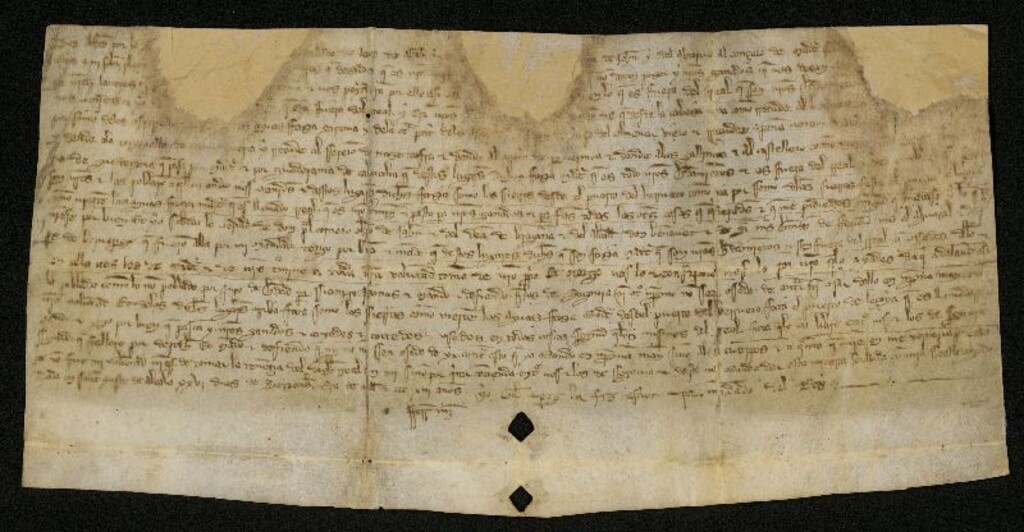 Miniatura de Carta abierta de Alfonso X confirmando a Madrid en la posesión de su término, separando éste del Real de Manzanares y autorizando a los vecinos de la Villa el uso de montes y tierras de dicho Real para pastos y leña