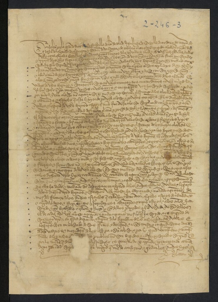 Miniatura de Provisión de Juan II ganada por los procuradores del Reino para que no se aumenten los oficios de alcaldes, regidores, escribanos, de acuerdo con lo aprobado en las Cortes celebradas en Zamora y Valladolid en 1432 y 1442, respectivamente