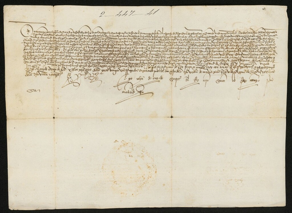 Miniatura de Provisión de Enrique IV dando facultad al alcaide de alcázar de Madrid, Pedro de Toledo, para hacer los repartimientos necesarios con el fin de abastecer la fortaleza
