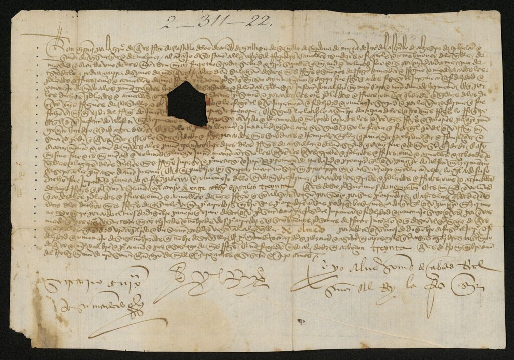 Miniatura de Provisión de Enrique IV ordenando a Madrid envíe sus procuradores a Olmedo para jurar heredero del trono al infante don Alfonso que había sido reconocido como tal por los nobles, en el campo entre Cabezón y Cigales