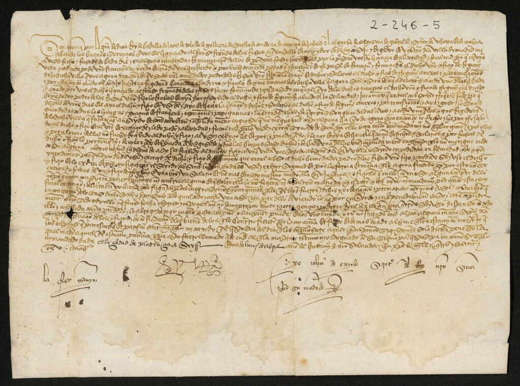 Miniatura de Provisión de Enrique IV dando facultad a Alfonso Fernández de Las Risas para traspasar el oficio de regidor de Madrid a su hijo, Pedro de Las Risas