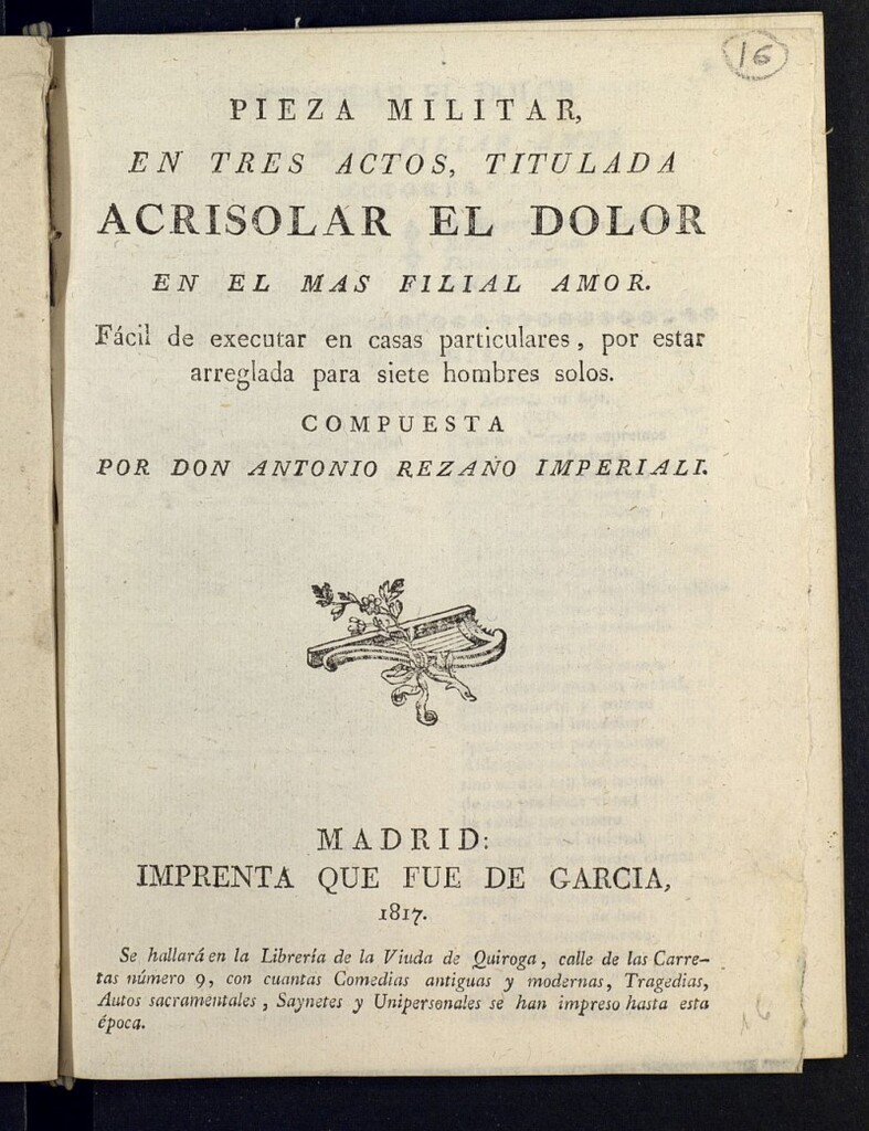 Miniatura de Acrisolar el dolor en el mas filial amor