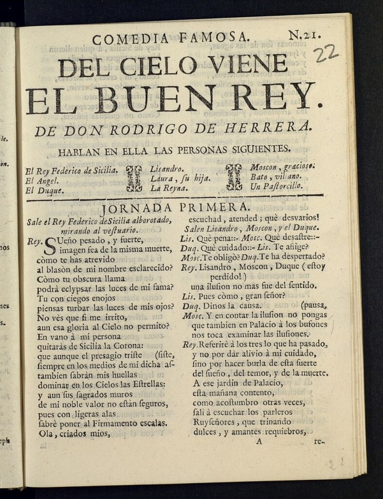 Miniatura de Del cielo viene el buen rey