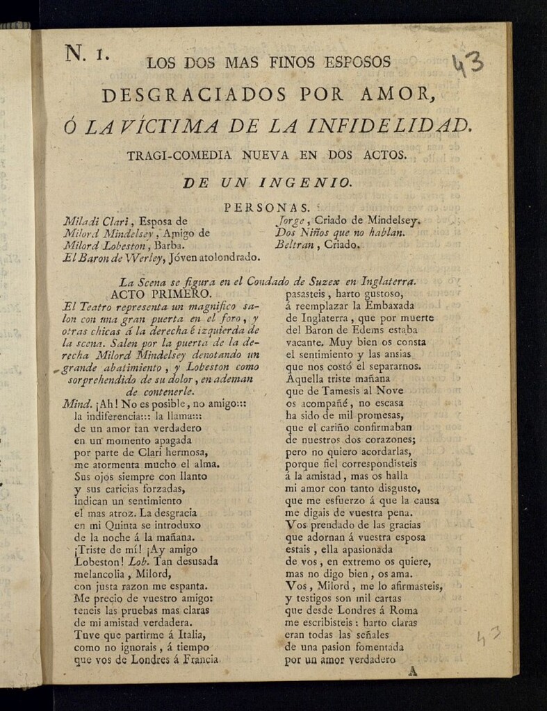 Miniatura de Los dos mas finos esposos desgraciados por amor, ó La víctima de la infidelidad