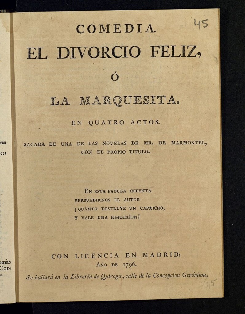 Miniatura de El divorcio feliz, ó La marquesita