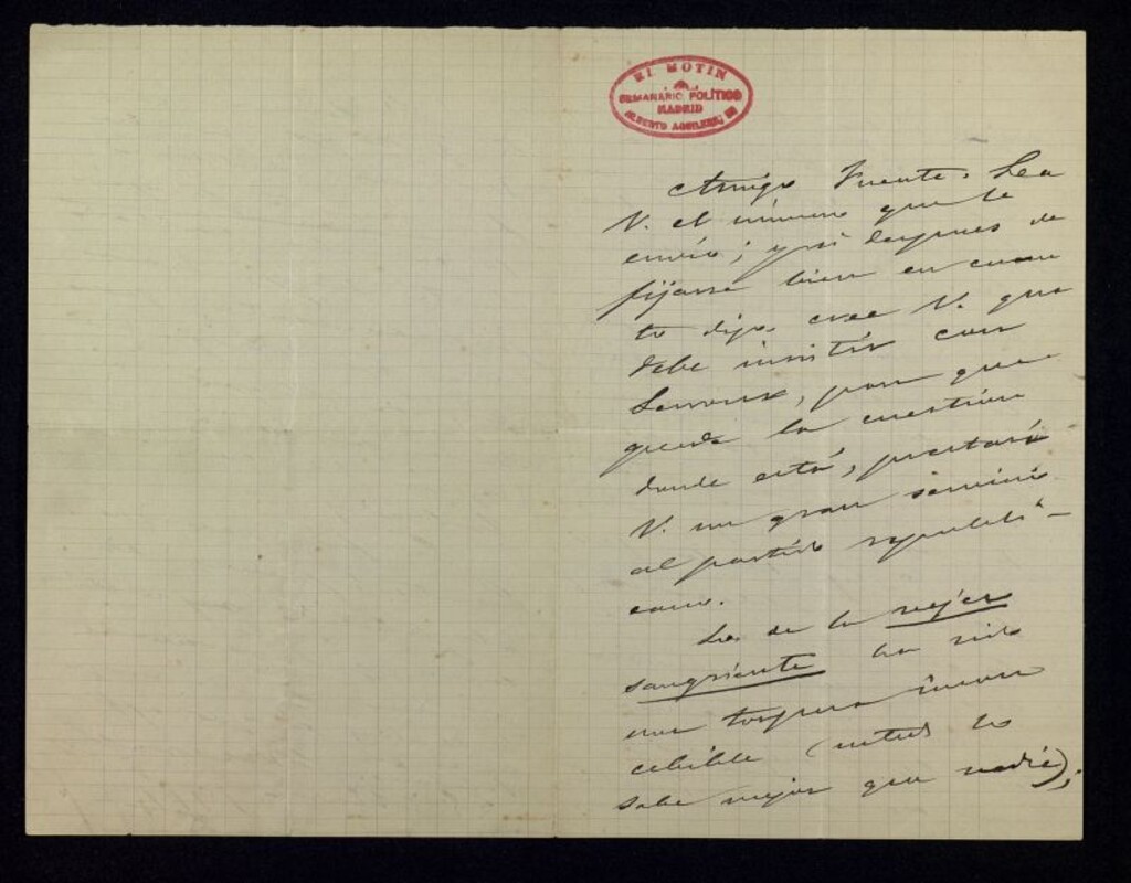 Miniatura de Carta de José Nakens a Ricardo Fuente sobre Lerroux y la situación política de los republicanos