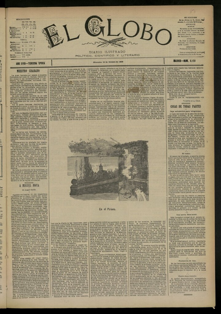 Miniatura de El Globo : diario ilustrado del 26 de octubre de 1892, nº 6198