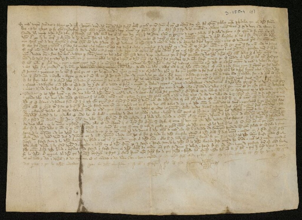 Miniatura de Traslado autorizado del 16 febrero 1390 de Carta de venta otorgada por Enrique II de los lugares de Cubas y Griñón al Concejo de Madrid
