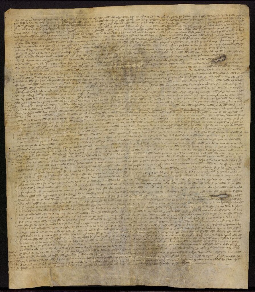 Miniatura de Sentencia dada a favor de Madrid por Jordán García, alcalde entregador de la Mesta, reconociendo la jurisdicción única de la villa sobre su territorio y la inexistencia de cañadas para los ganados de la mesta en el mismo