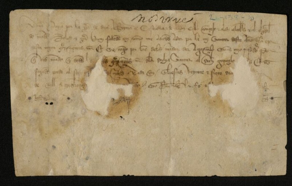 Miniatura de Mandato de doña María de Molina ordenando al Concejo de Madrid entregue los 400 maravedís de su yantar a Gonzalo Yánez su posadero