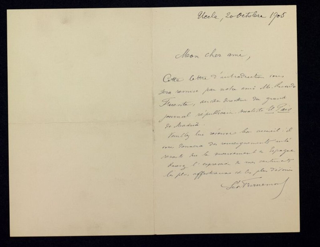 Miniatura de Carta de Léon Furnémont a mon cher ami sobre el movimiento republicano en España y Bélgica