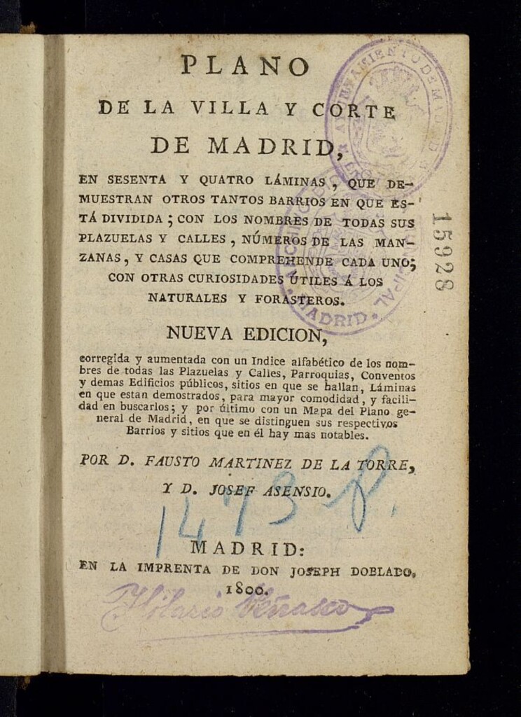 Miniatura de Plano de la villa y corte de Madrid, en sesenta y quatro láminas...