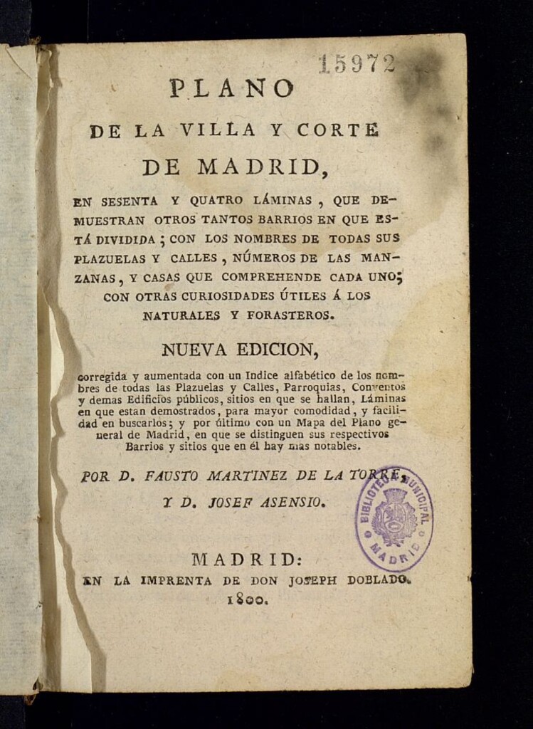 Miniatura de Plano de la villa y corte de Madrid, en sesenta y quatro láminas...