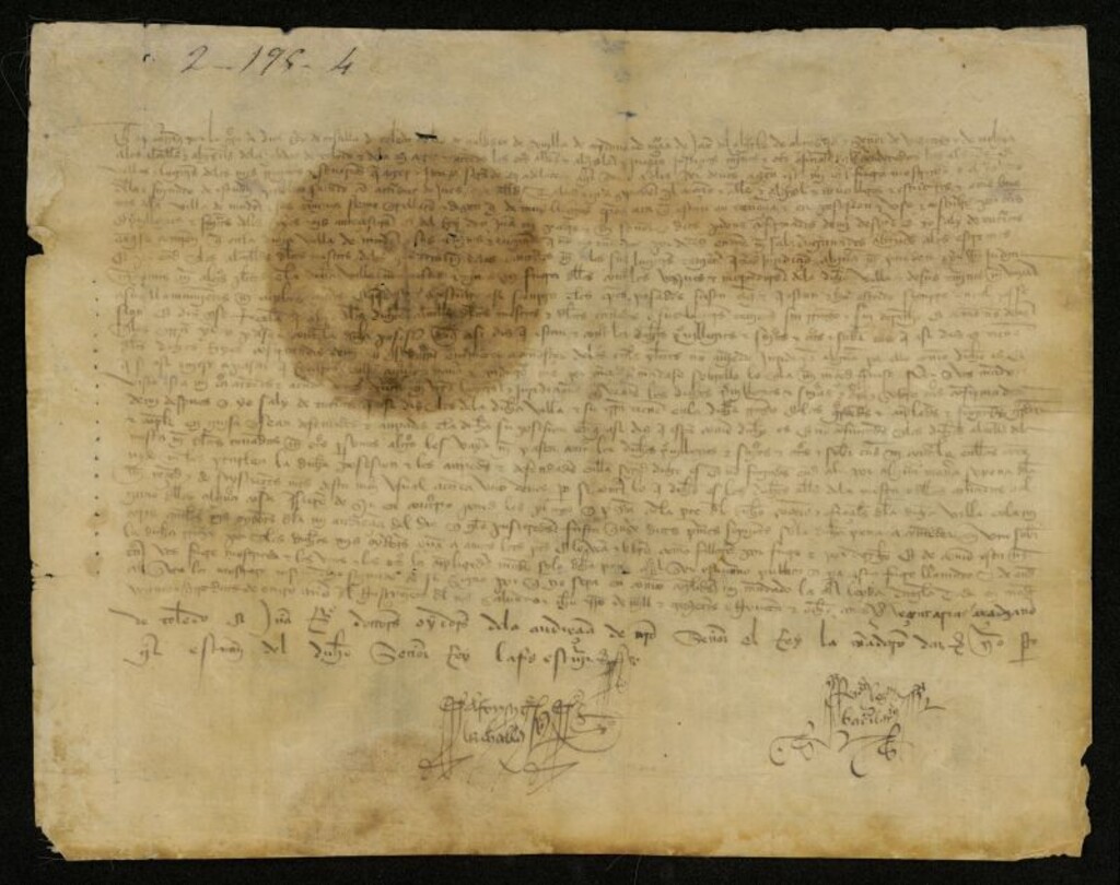 Miniatura de Provisión de Enrique III a los alcaldes y alguaciles de Toledo mandando guardar a la Villa de Madrid los privilegios y sentencias que tenían, referentes a la jurisdicción de los Alcaldes de la Mesta sobre la Villa y Tierra