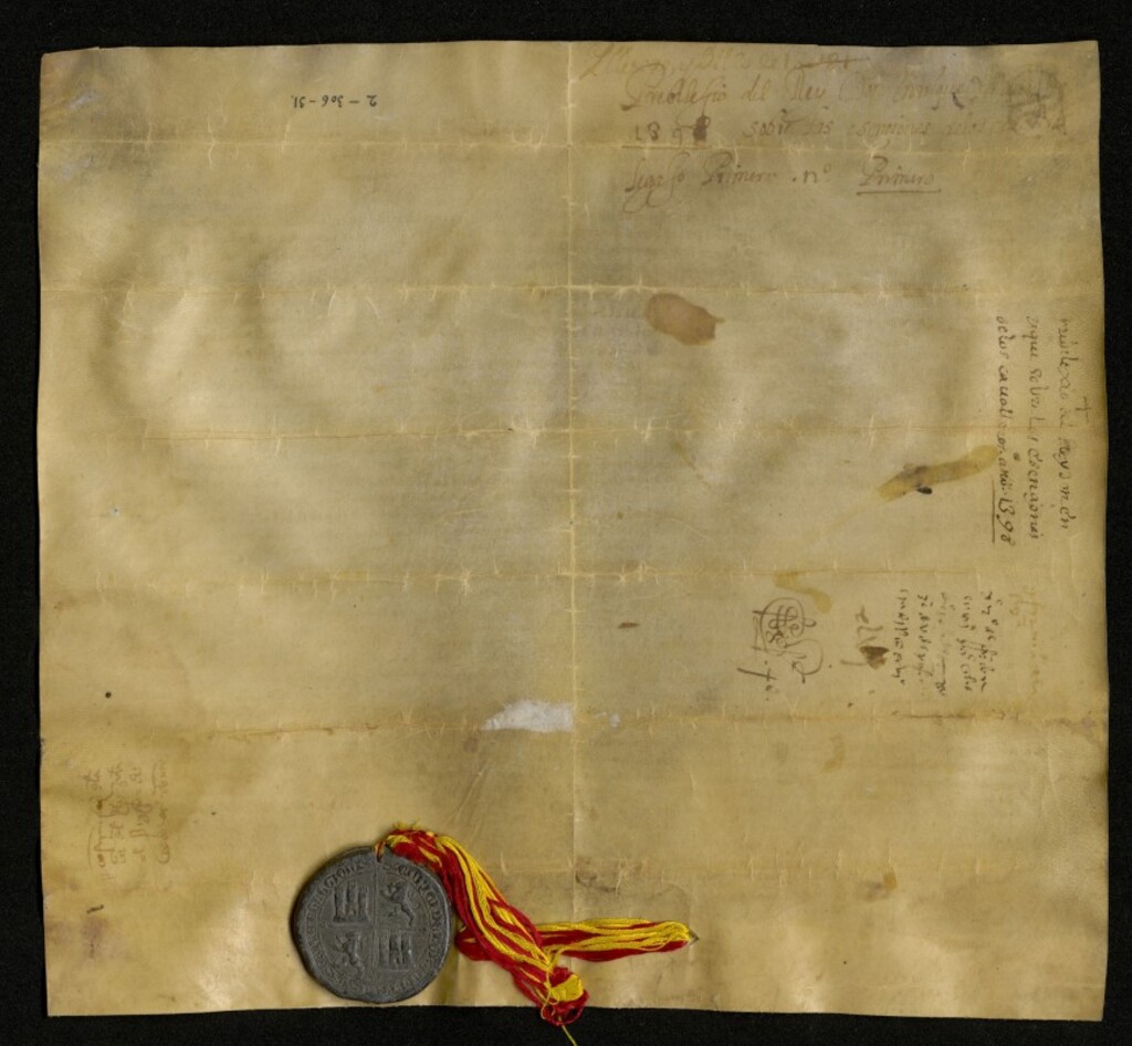 Miniatura de Privilegio de Enrique III confirmando la provisión de 13 de enero de 1394 sobre la guarda de derechos, privilegios y exenciones de los caballeros de Madrid