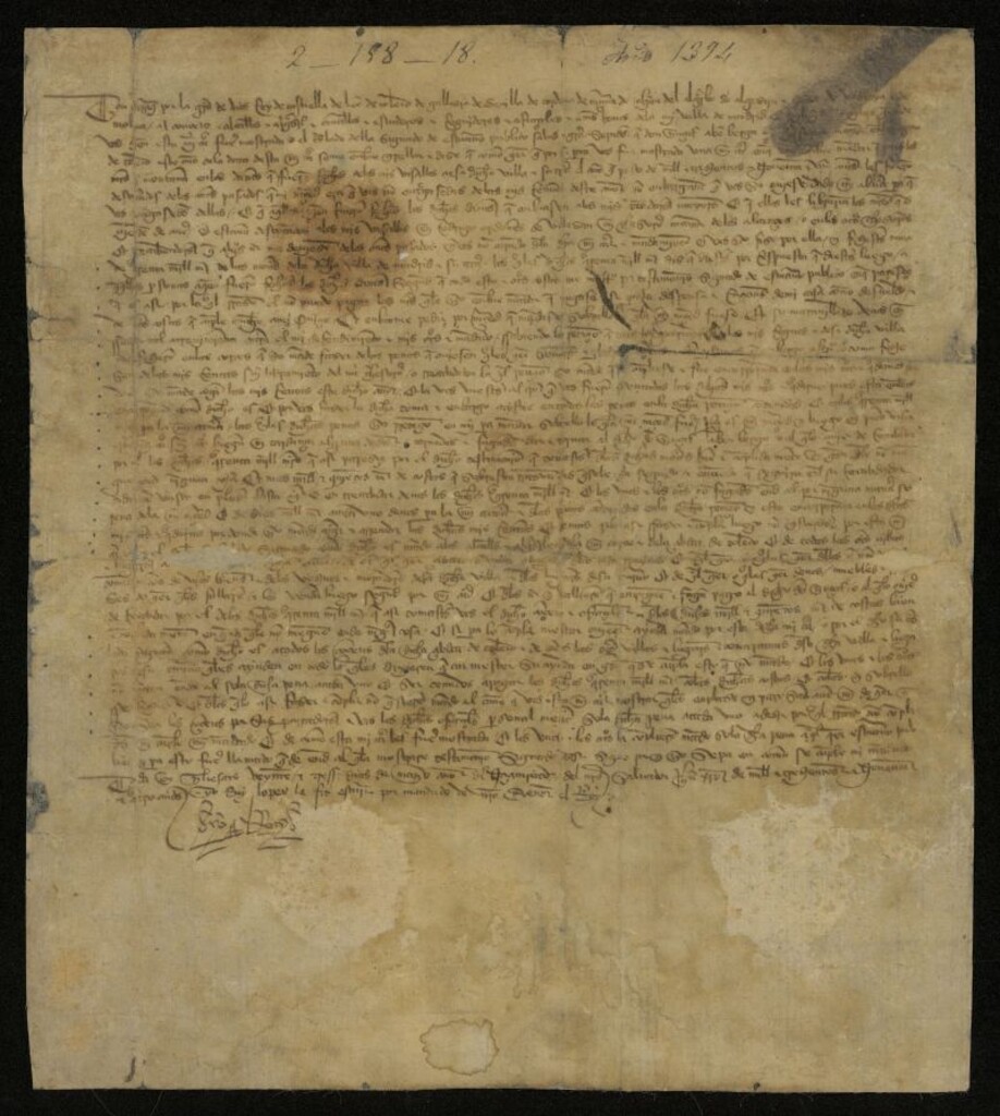 Miniatura de Albalá de Enrique III ordenando a la Villa haga efectivo el pago de los 50.000 maravedís que le corresponden en las monedas de ese año