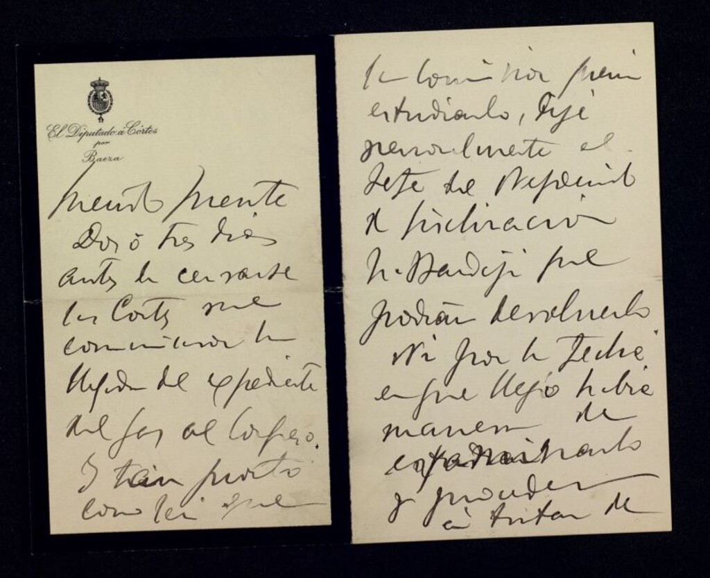 Miniatura de Carta de Julio Burrell a Ricardo Fuente sobre la tramitación en el Congreso de un expediente relacionado con un Ayuntamiento