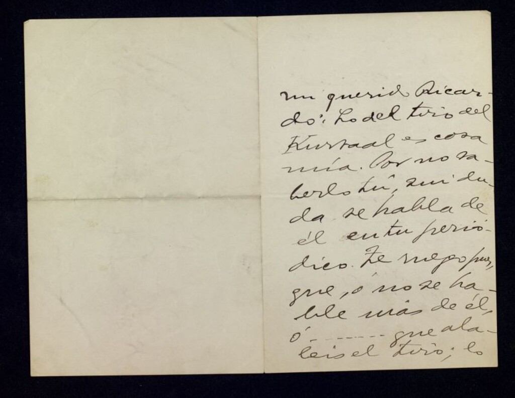 Miniatura de Carta de Manuel Bueno a Ricardo Fuente sobre el (trio?) del Kursaal