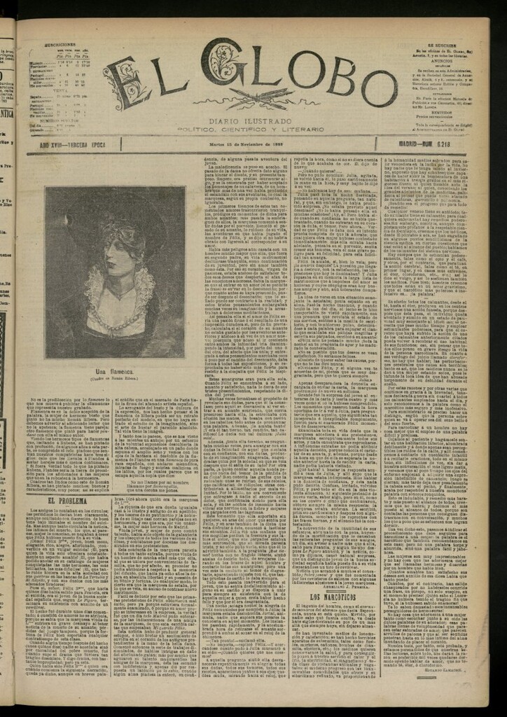 Miniatura de El Globo : diario ilustrado del 15 de noviembre de 1892, nº 6218