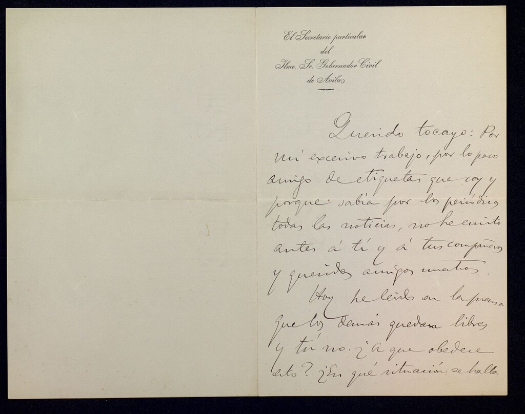 Miniatura de Carta de Ricardo Catarineu a Ricardo Fuente preguntando sobre el motivo de su prisión