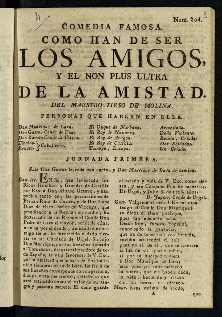Miniatura de Como han de ser los amigos