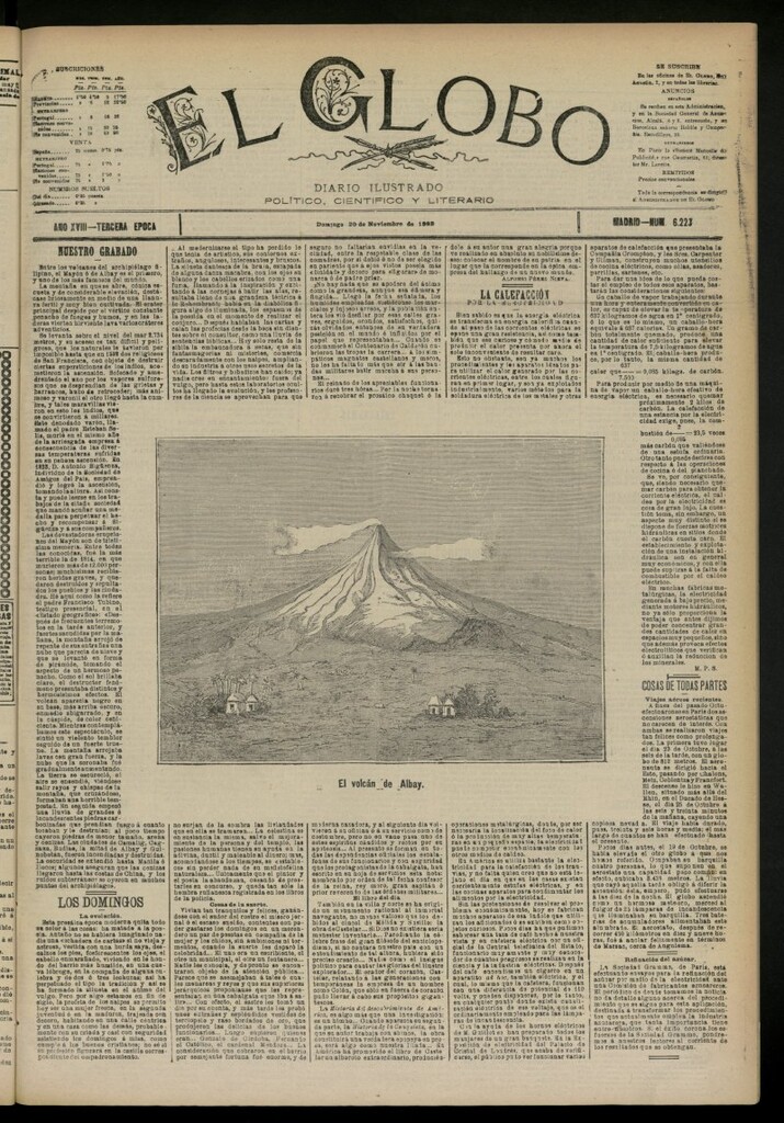 Miniatura de El Globo : diario ilustrado del 20 de noviembre de 1892, nº 6223