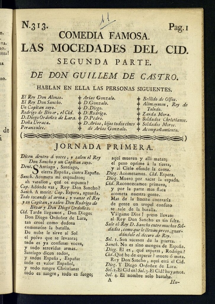 Miniatura de Las Mocedades del Cid, segunda parte