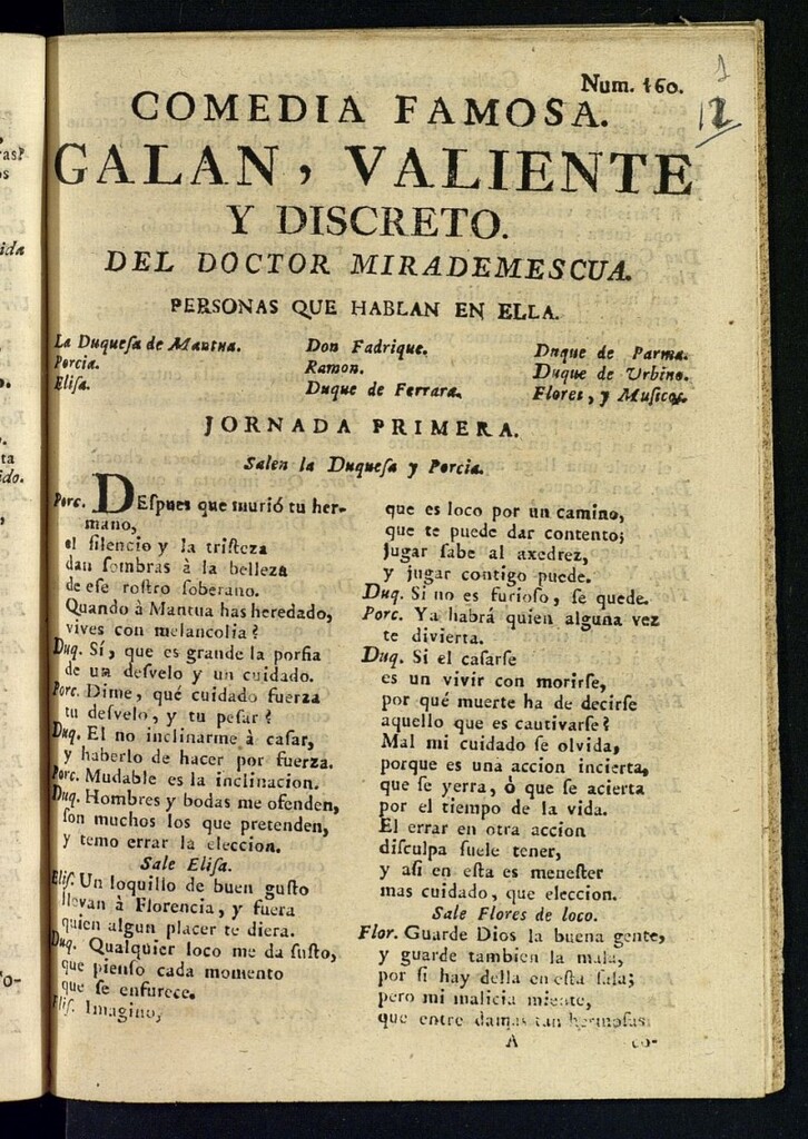 Miniatura de Galán, valiente y discreto