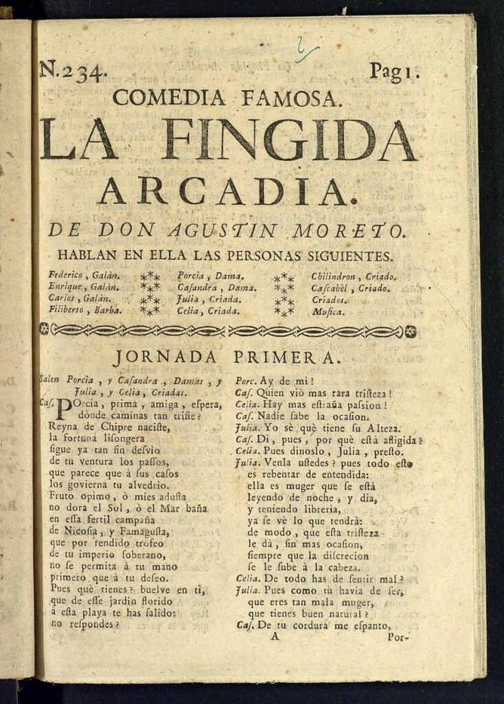 Miniatura de La fingida Arcadia