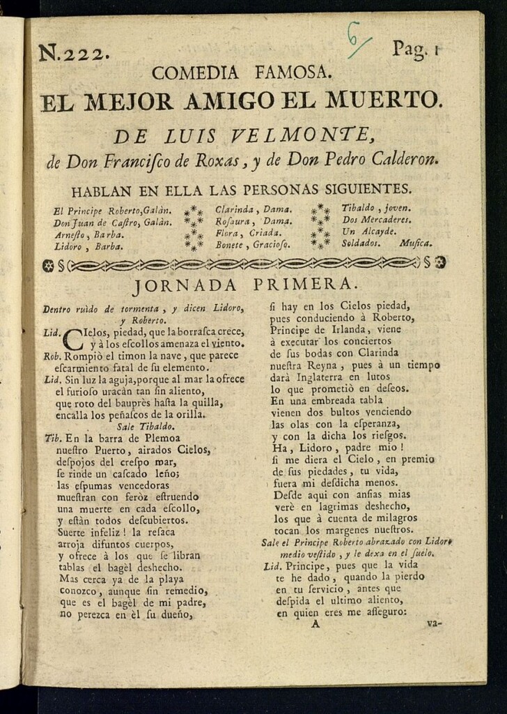 Miniatura de Comedia famosa, El mejor amigo el muerto