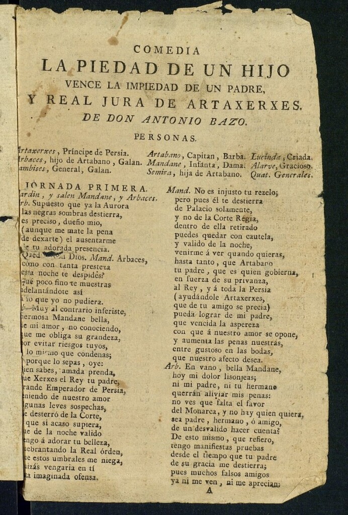 Miniatura de La piedad de un hijo vence la impiedad de un padre y real jura de Artajerjes