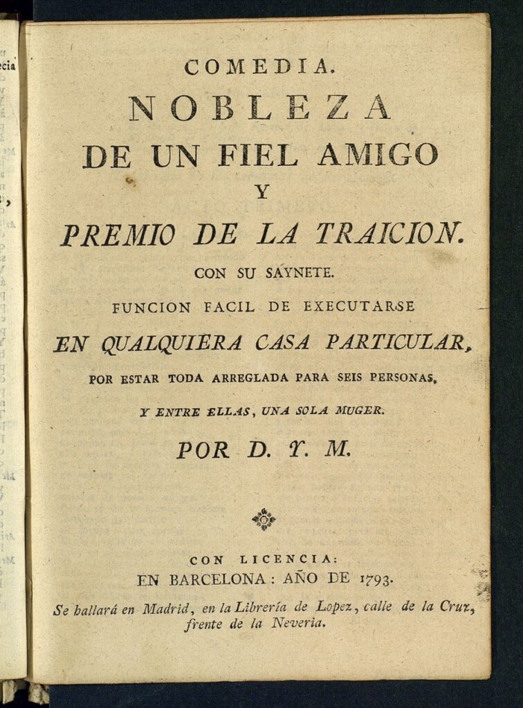Miniatura de Nobleza de un fiel amigo y premio de la traición