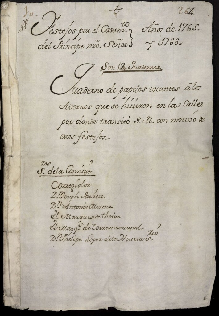 Miniatura de Festejos por el casamiento del Príncipe Don Carlos IV con la Princesa de Parma