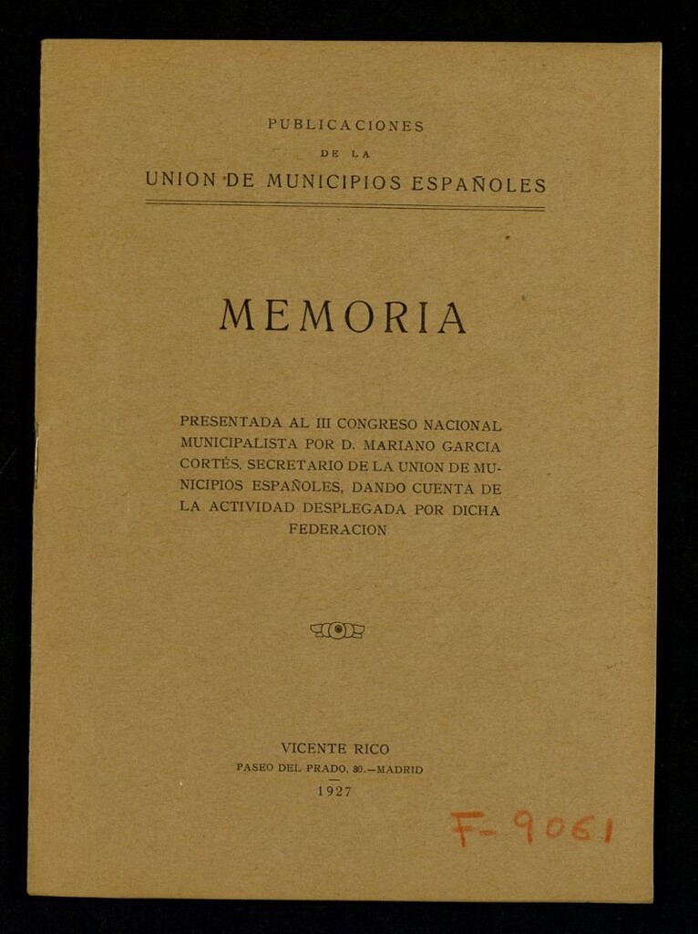 Miniatura de Memoria presentada al III Congreso Nacional Municipalista