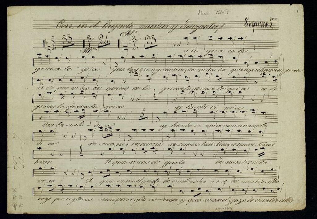 Miniatura de Coro en el saynete Musicos y danzantes