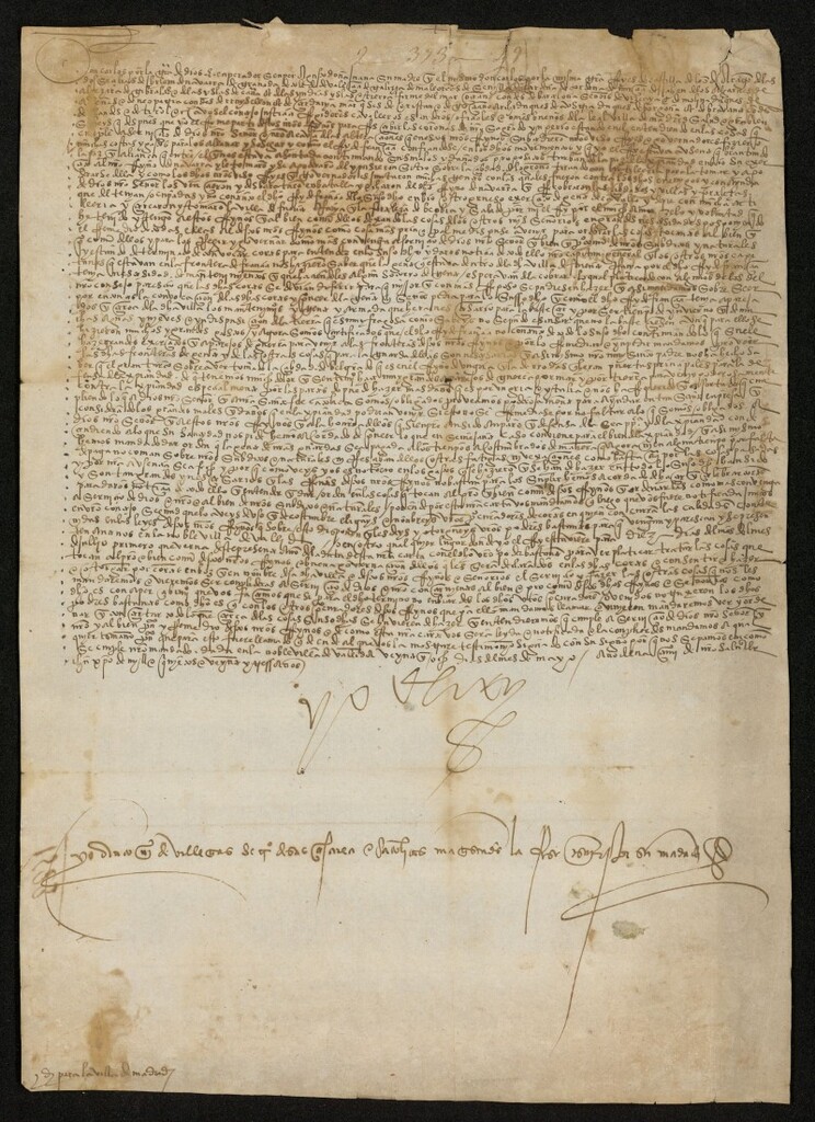 Miniatura de Provisión de don Carlos, convocando a Cortes a la Villa de Madrid