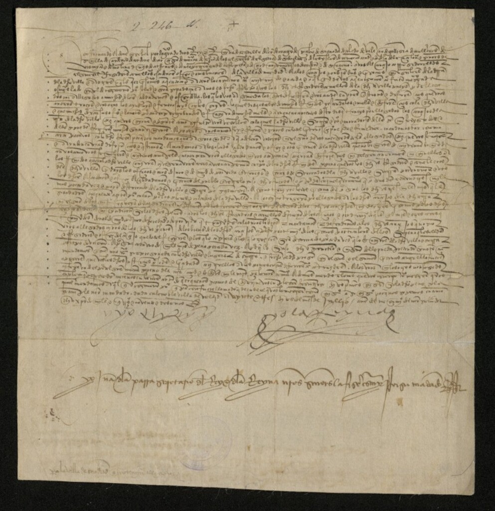 Miniatura de Provisión de los Reyes Católicos prohibiendo a los regidores de Madrid tener allegados ni apaniaguados