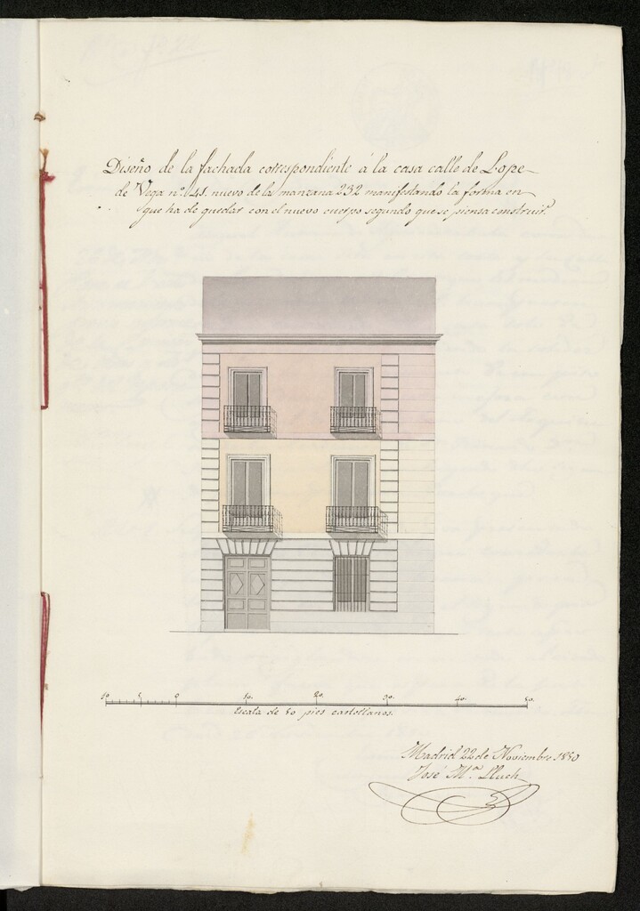 Miniatura de Licencia concedida a Don Miguel Antonio de Aguirrezabala para construir un segundo piso en su casa de la calle Lope de Vega, 41