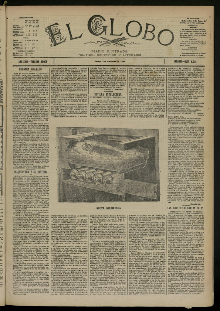 Miniatura de El Globo : diario ilustrado del 15 de diciembre de 1892, nº 6248