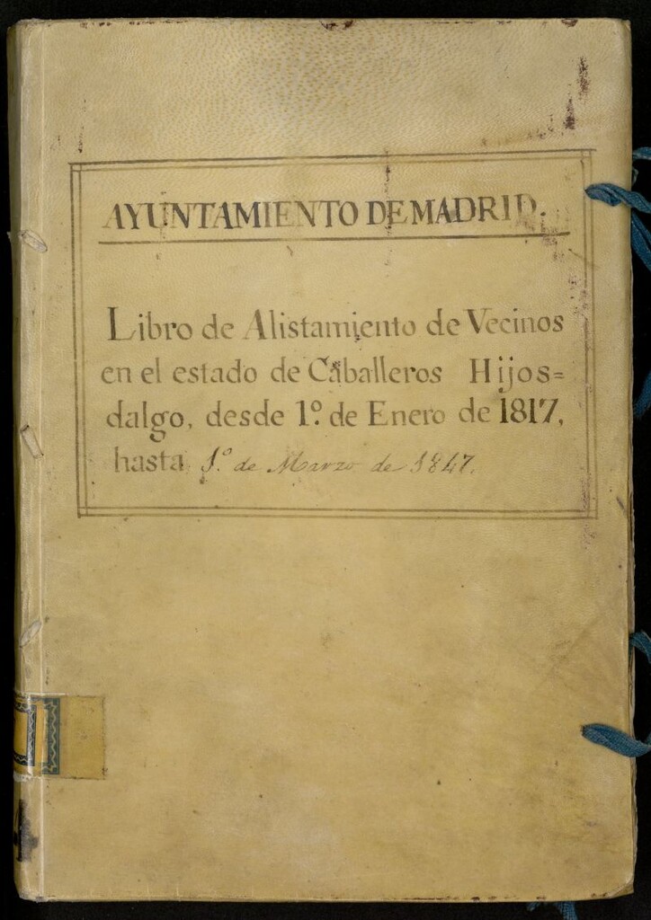 Miniatura de Hidalguías: Libro de alistamiento de vecinos en el estado noble (Caballeros Hijosdalgo)