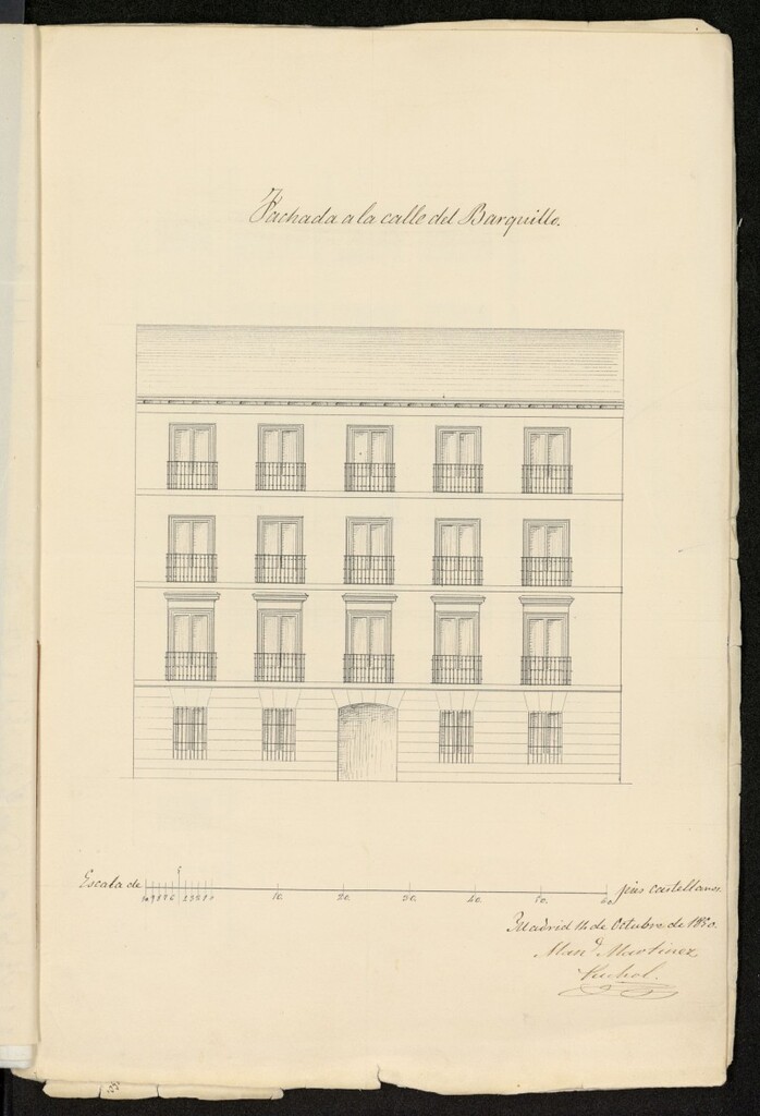 Miniatura de La condesa Viuda de Torre Pando, dueña de un  solar en la calle Barquillo, esquina a Gravina, solicitando licencia para construcción en la nueva casa